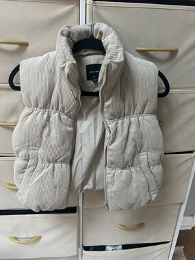 Love Tree Beige Corduroy Puffer Vest